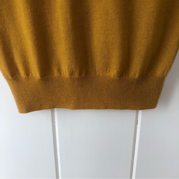 J CREW Factory Mustard Yellow/Gold Wool Ruffle Collar Cardigan Sweater - Picture 9 of 13